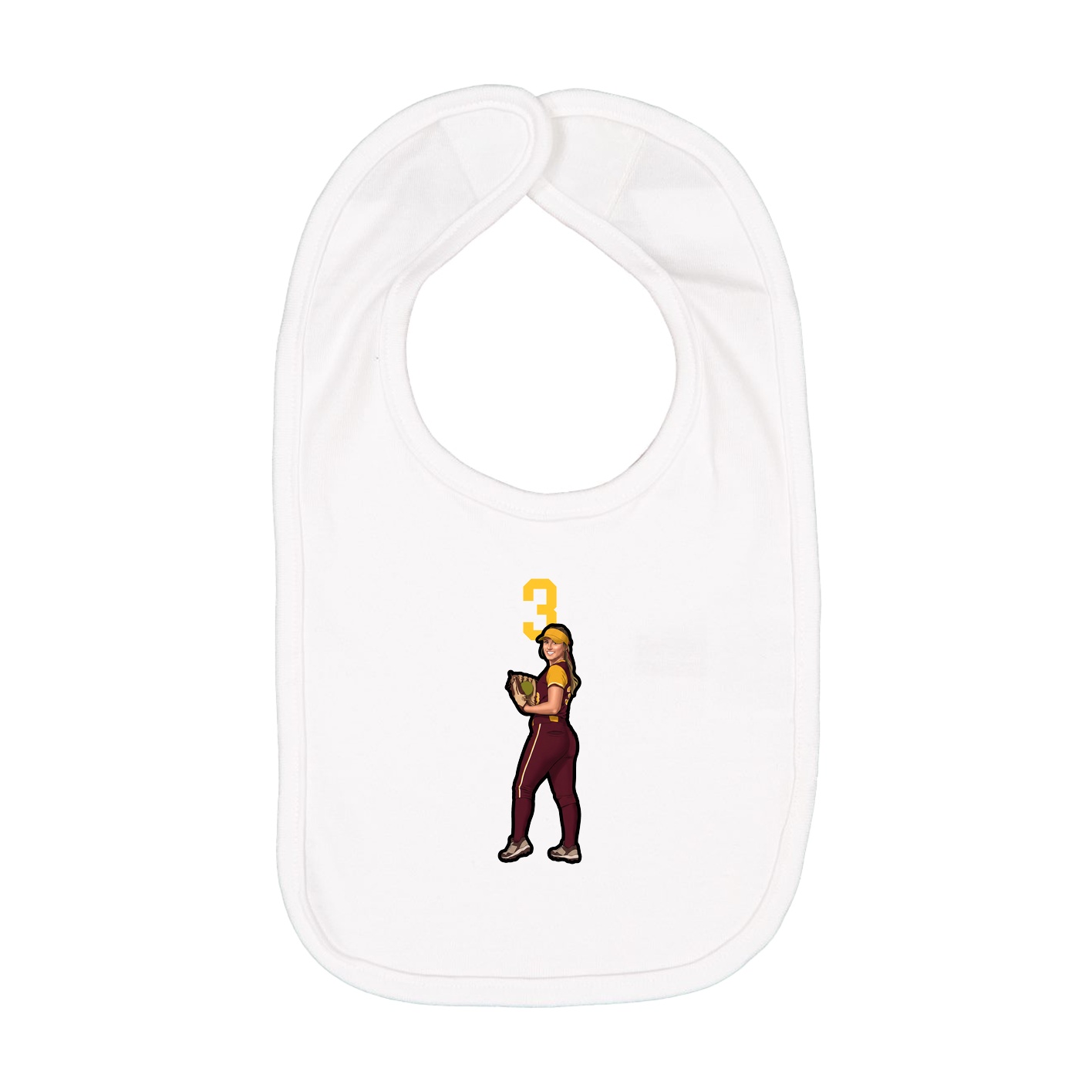 Infant Bib — Number Top in White