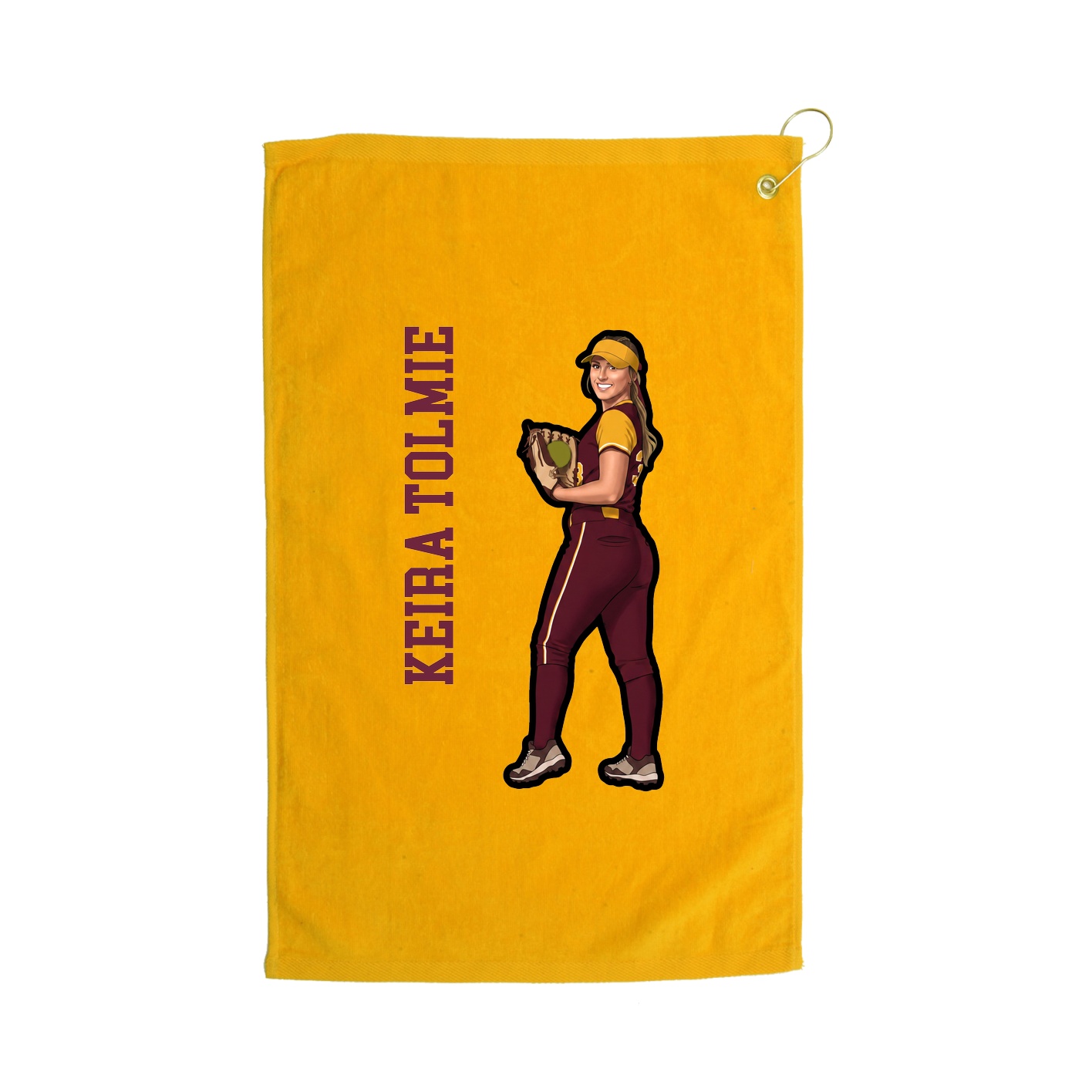 Golf Towel — Name Vertical in Gold