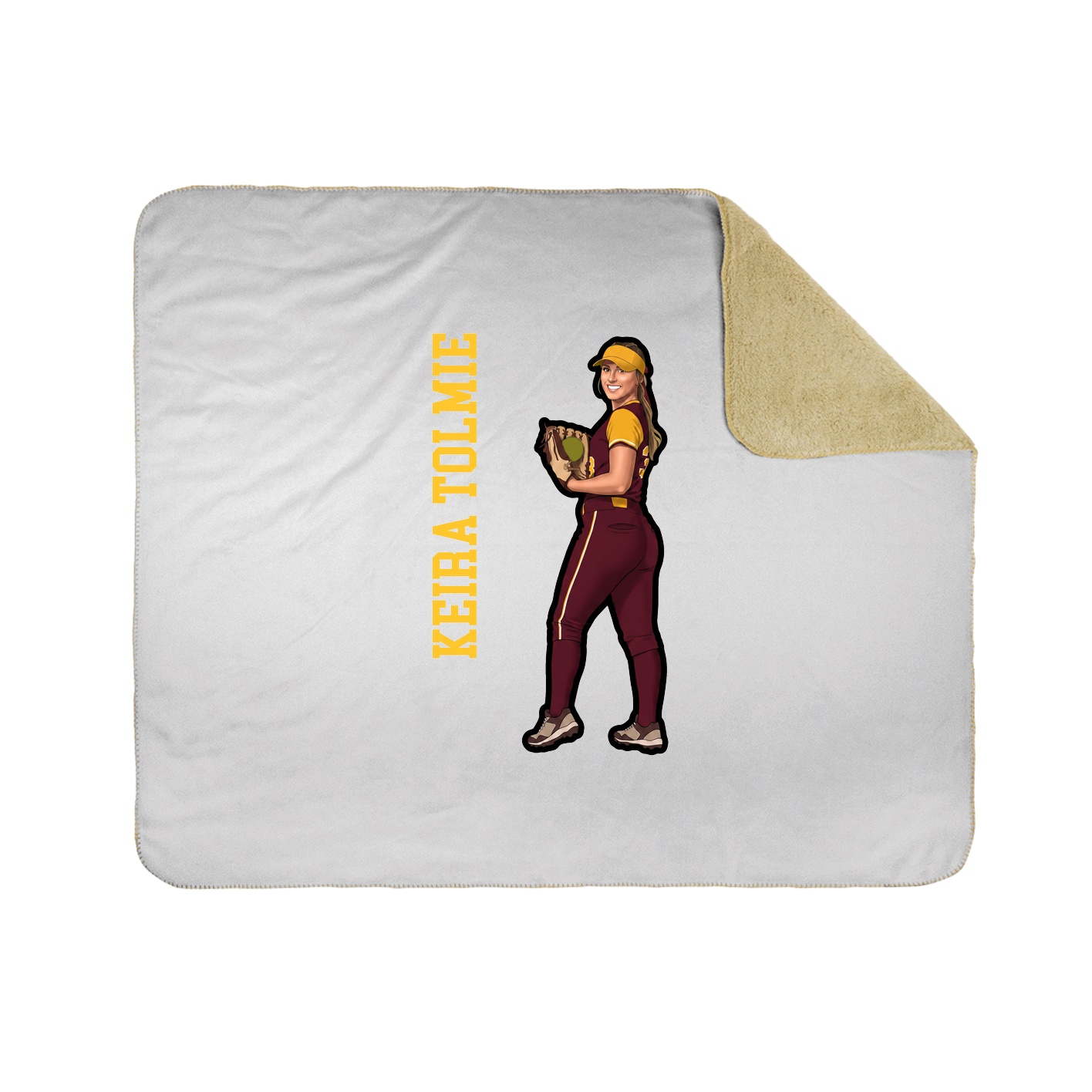 Throw Blanket — Name Vertical in White