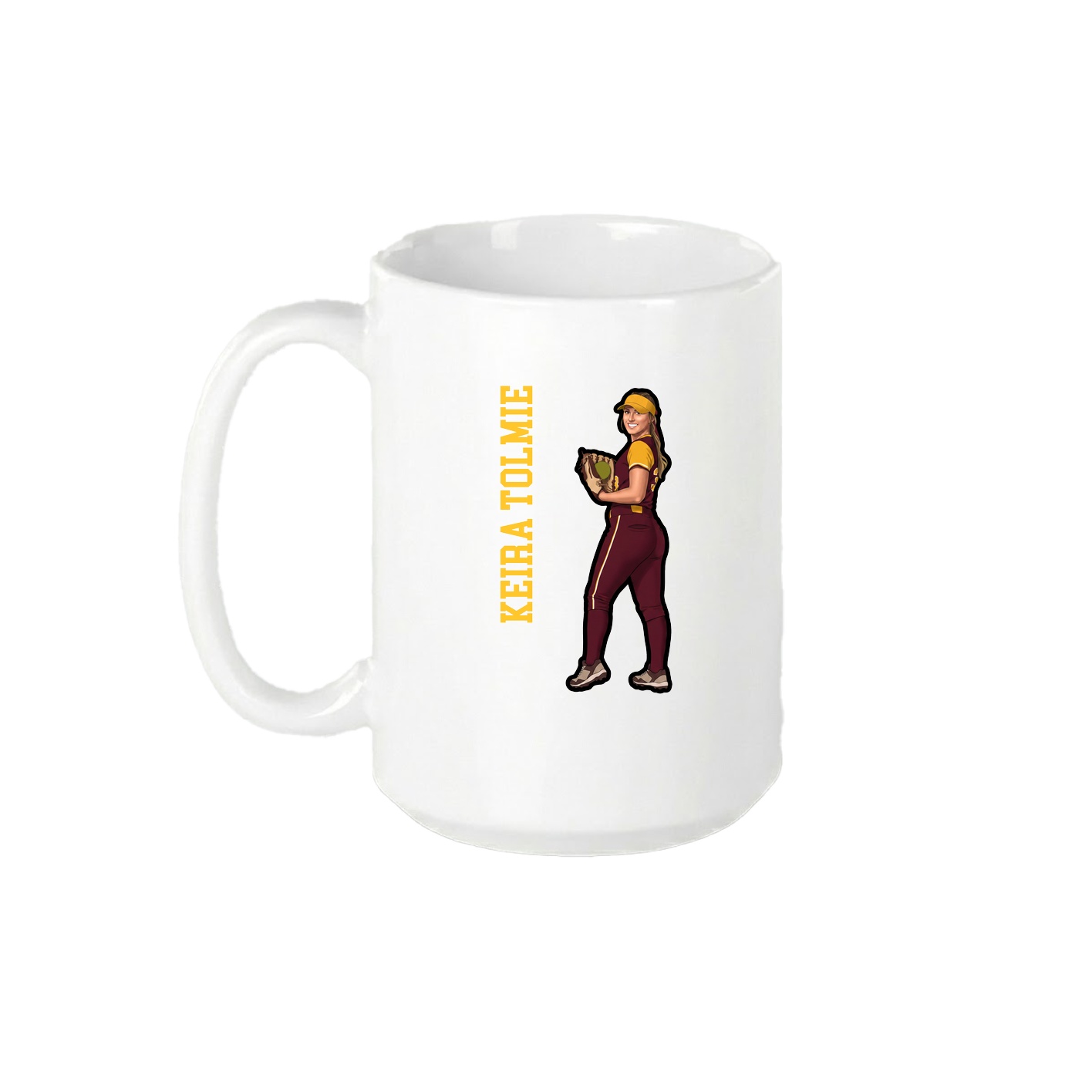 15oz Coffee Mug — Name Vertical in White