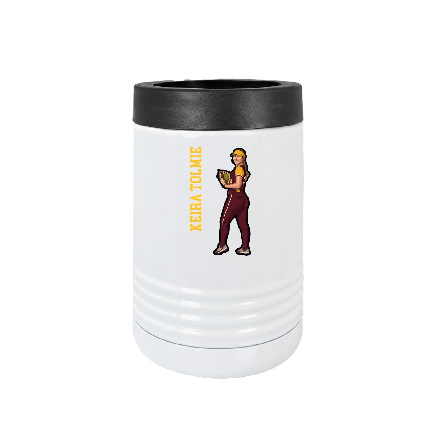 Beverage Holder — Name Vertical in White