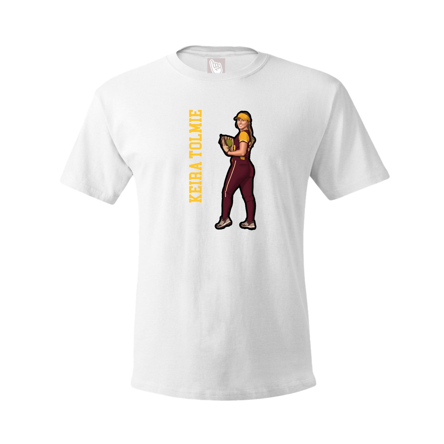Tee — Name Vertical in White