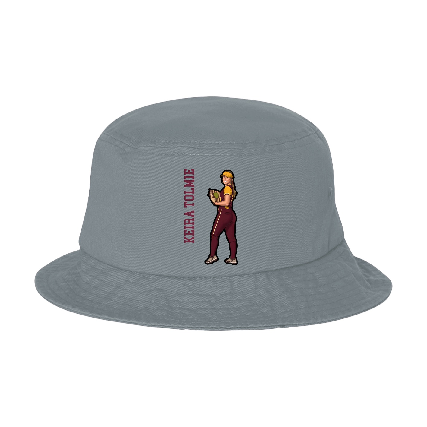 Bucket Cap — Name Vertical in Grey