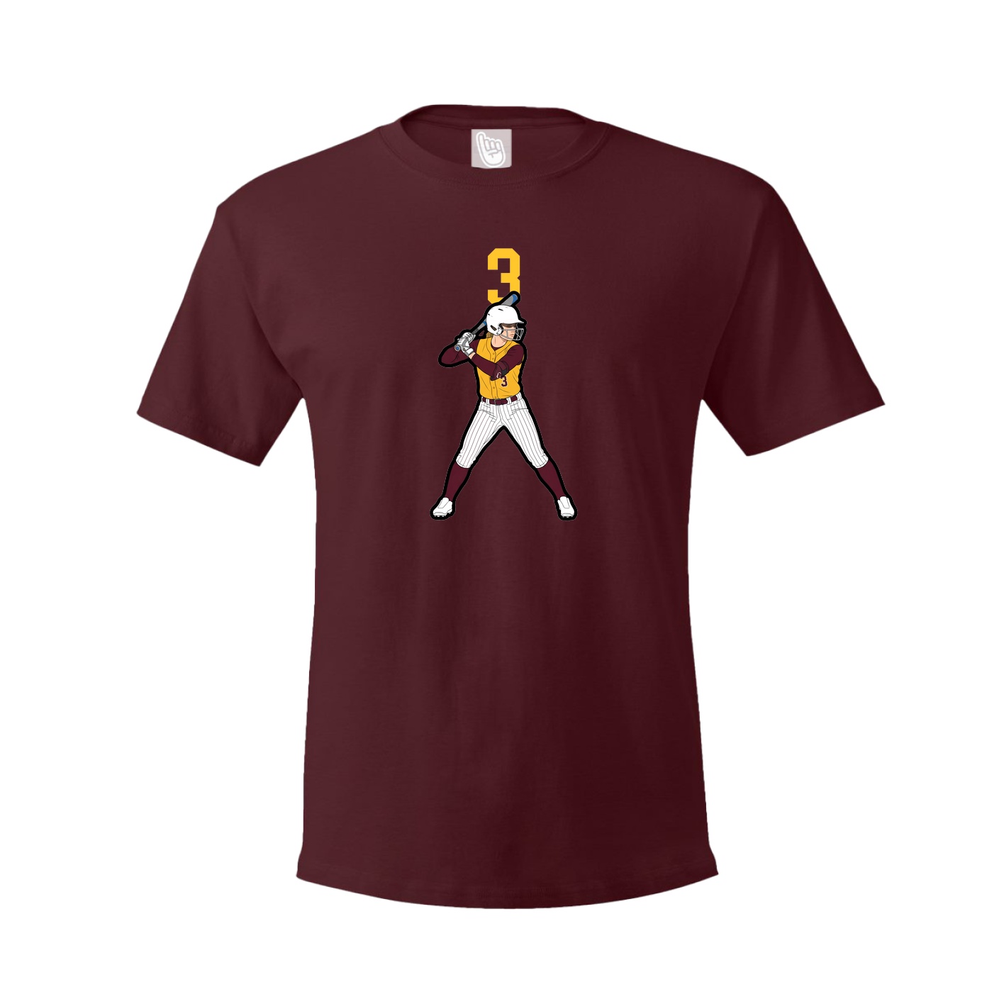 Tee — Number Top in Maroon