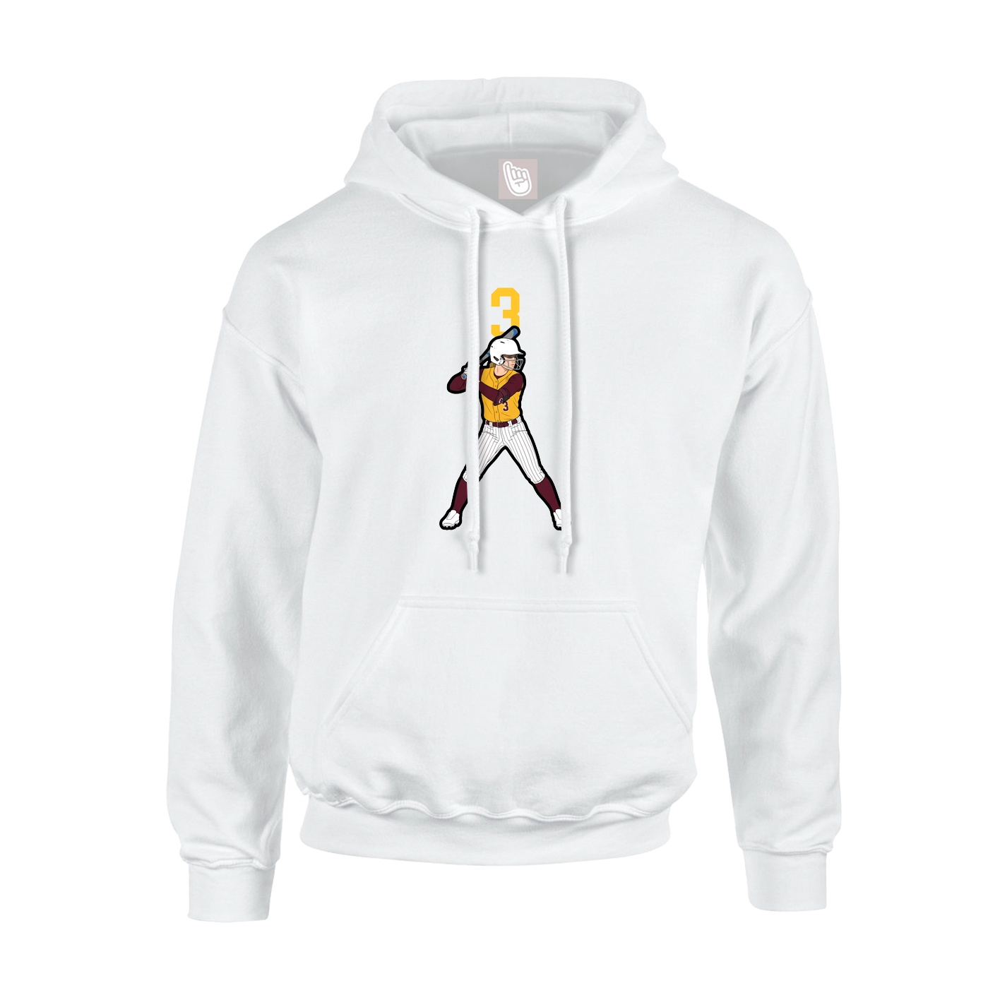 Youth Hoodie — Number Top in White