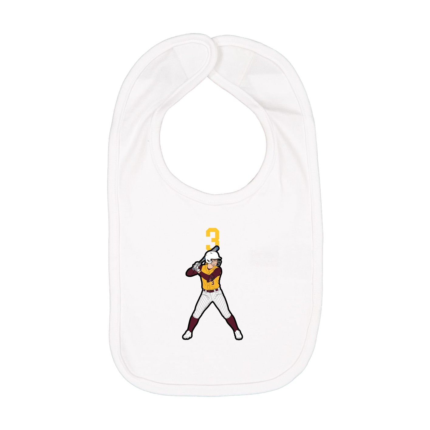 Infant Bib — Number Top in White