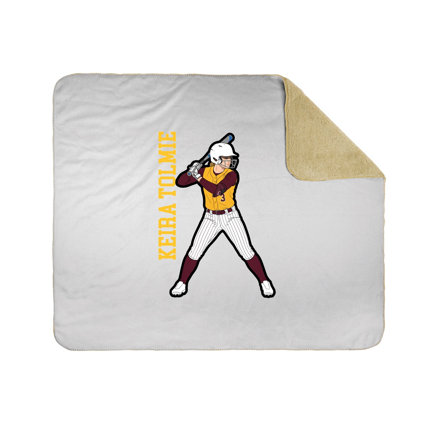 Throw Blanket — Name Vertical in White