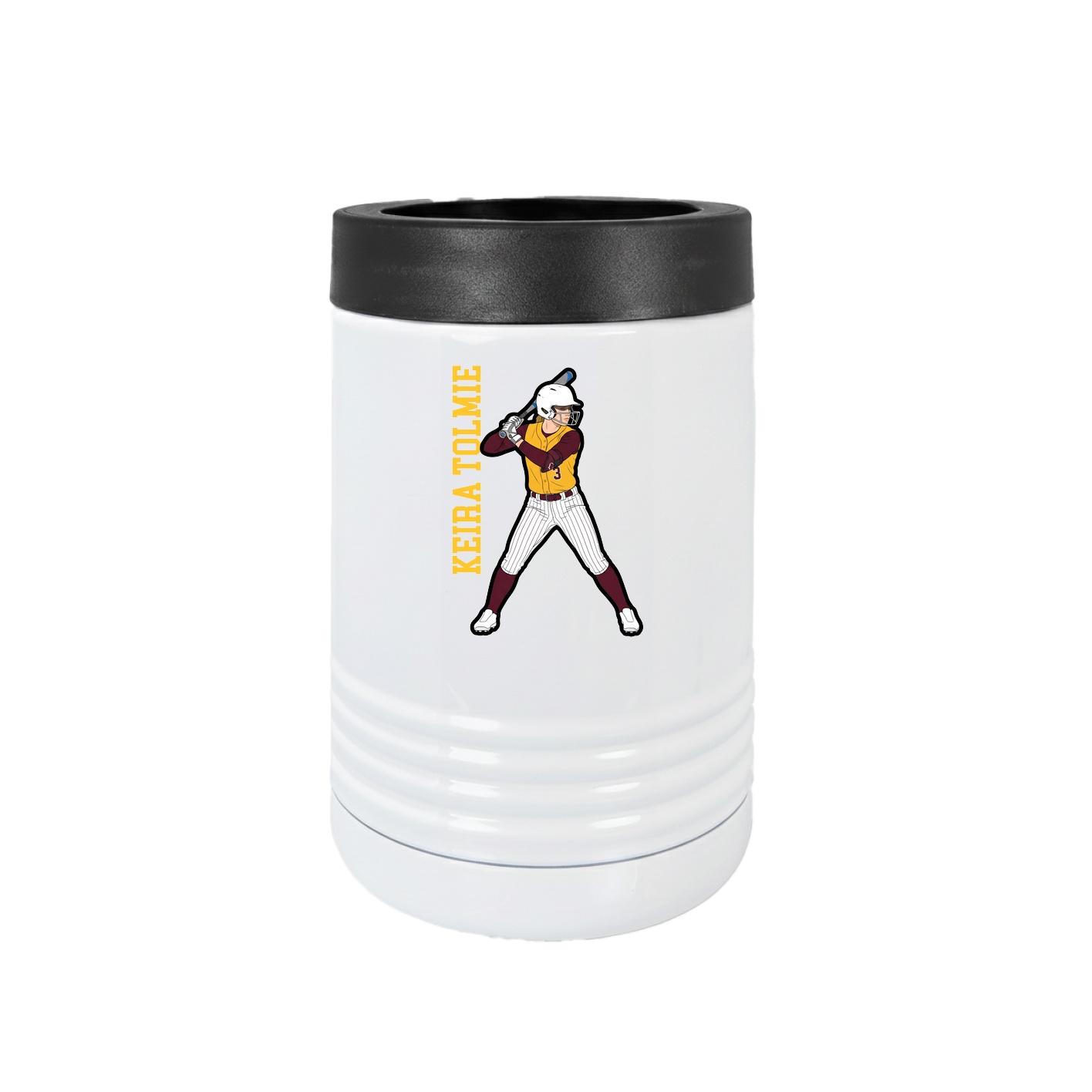 Beverage Holder — Name Vertical in White