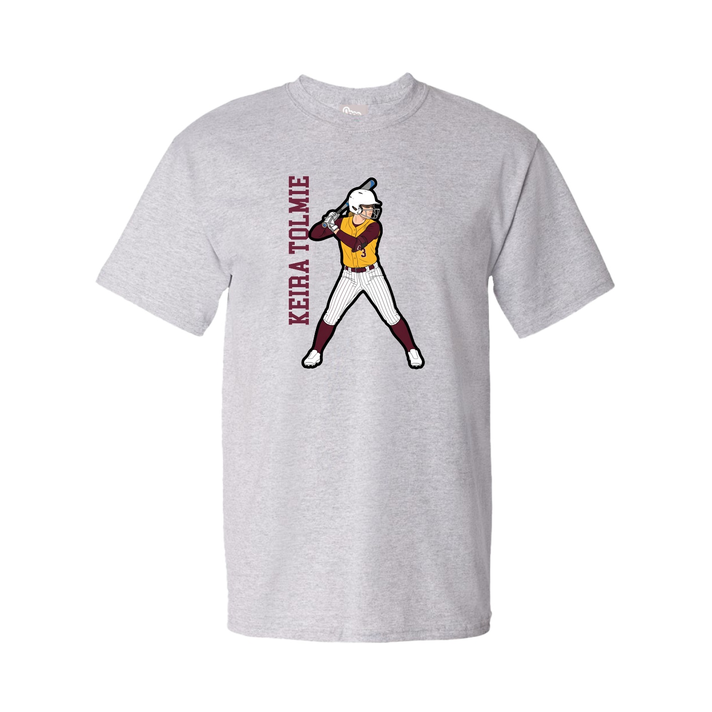 Youth Tee — Name Vertical in Grey