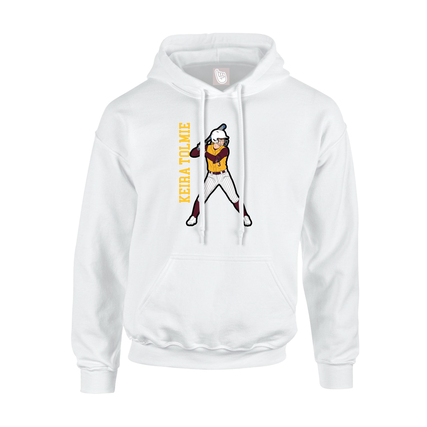 Hoodie — Name Vertical in White