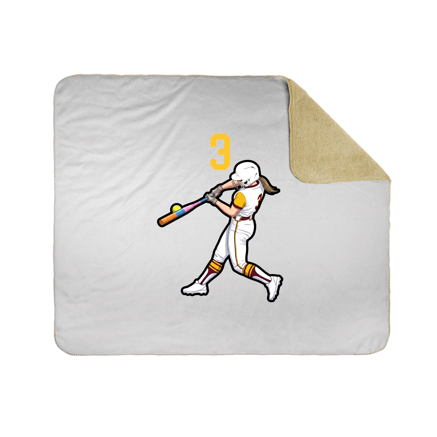 Throw Blanket — Number Top in White