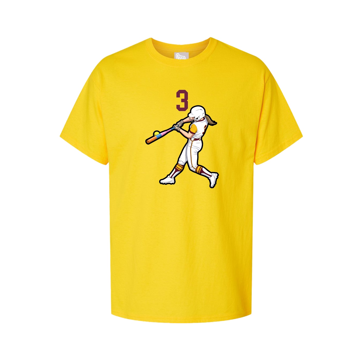 Youth Tee — Number Top in Gold