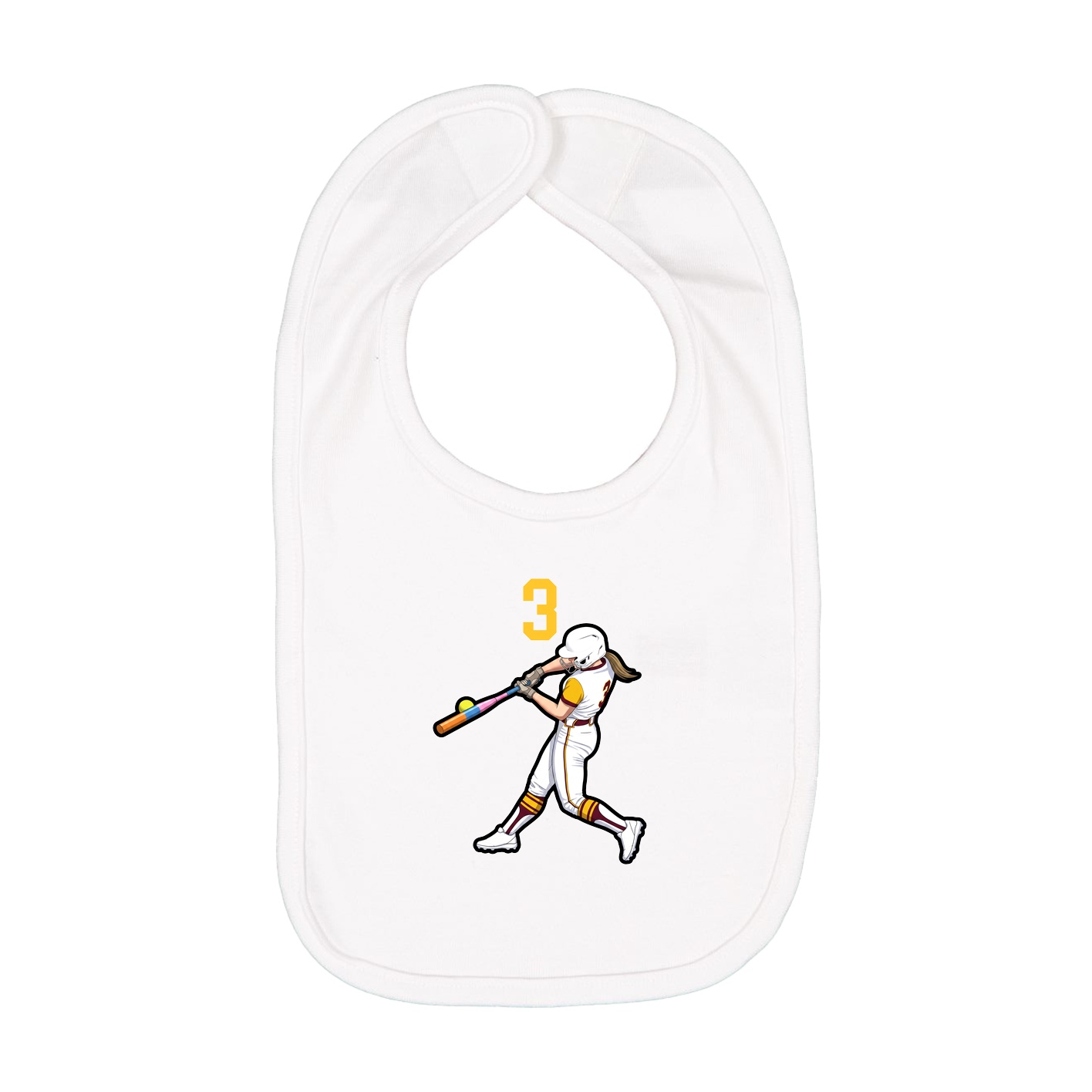 Infant Bib — Number Top in White