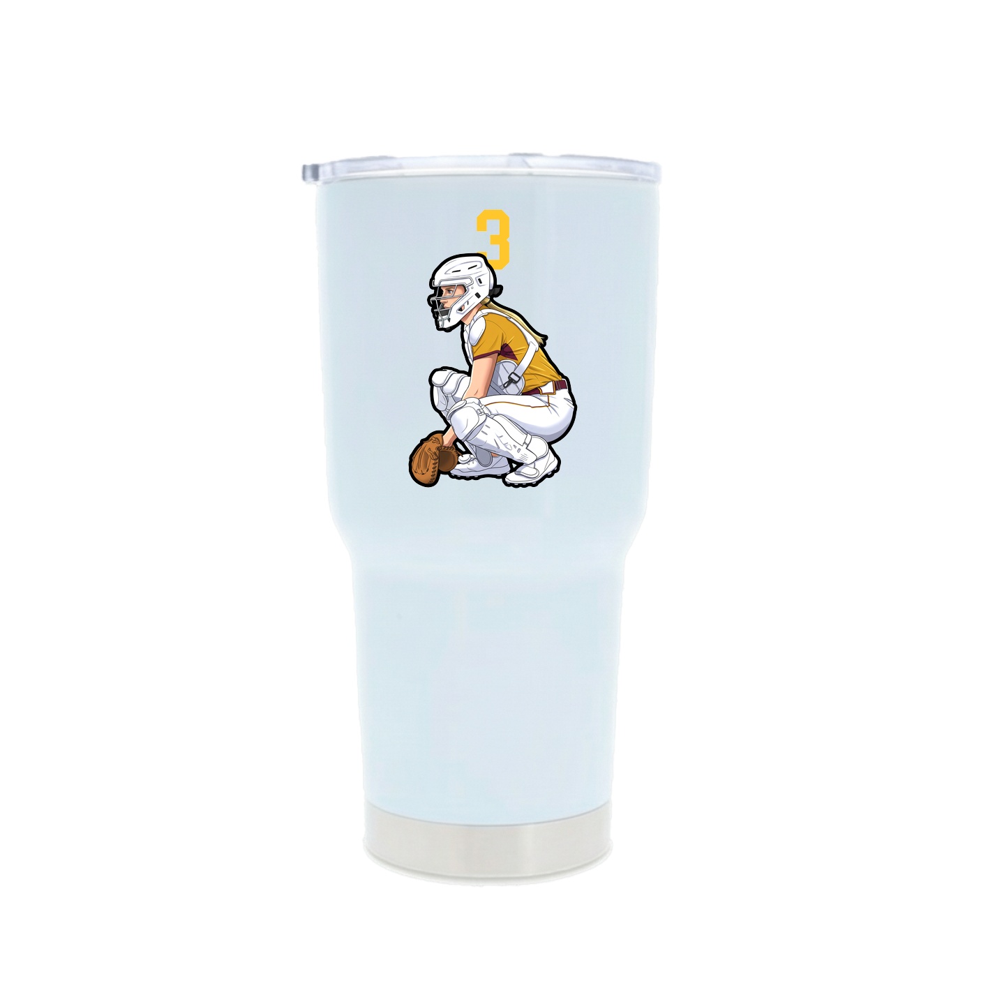 30oz Stainless Steel Tumbler — Number Top in White