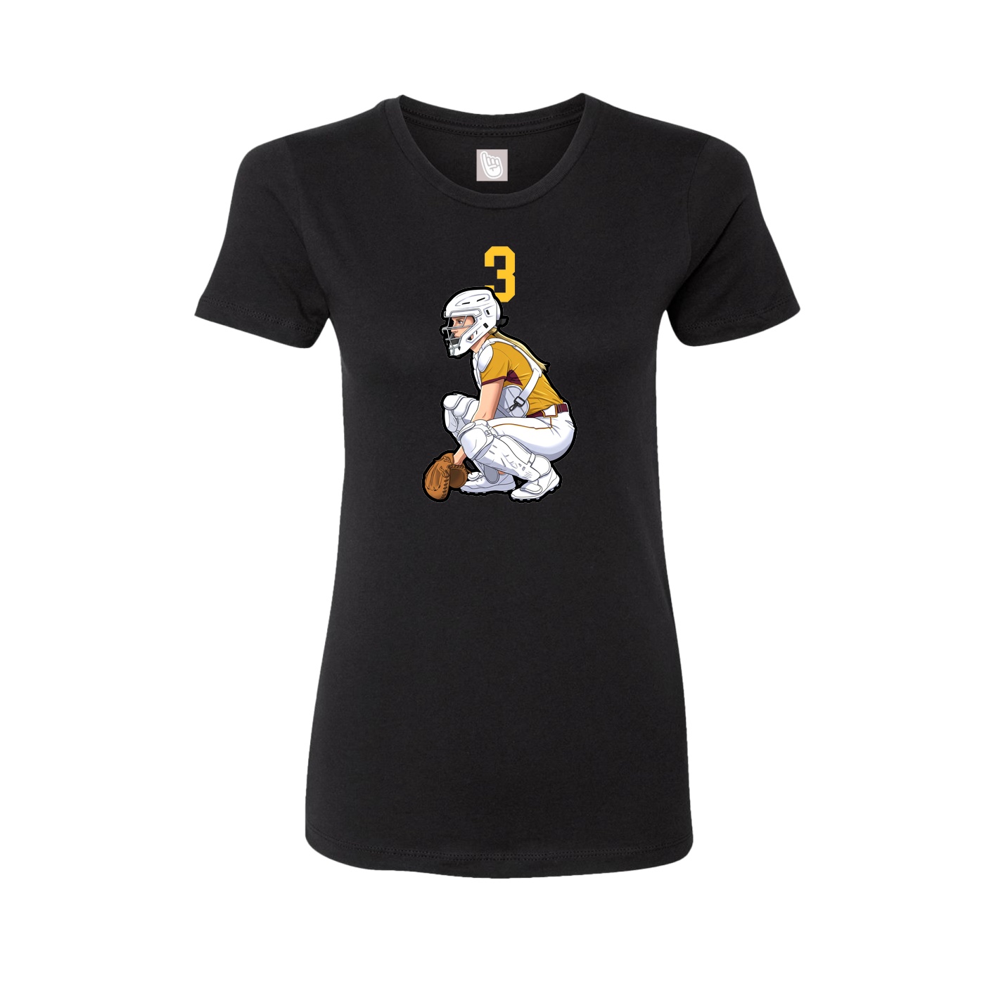 Fitted Women's Tee — Number Top in Black