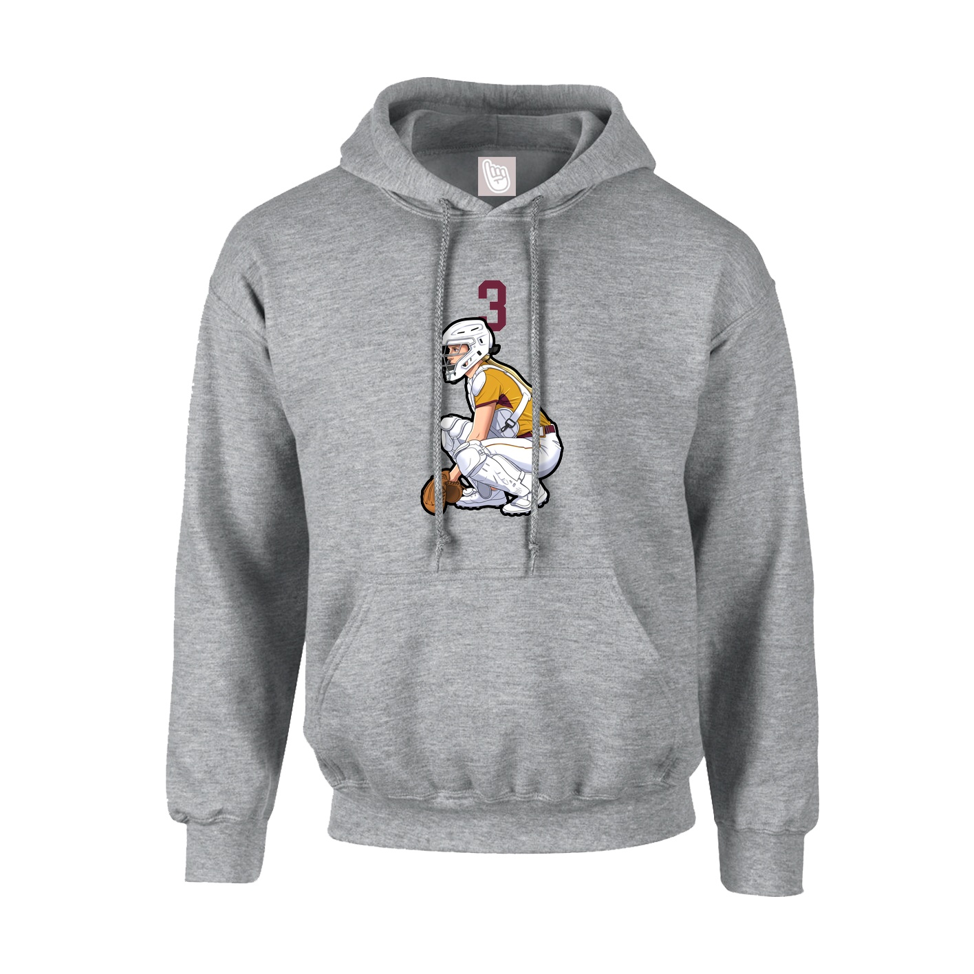 Hoodie — Number Top in Grey