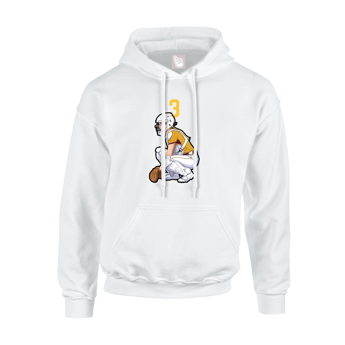 Youth Hoodie — Number Top in White