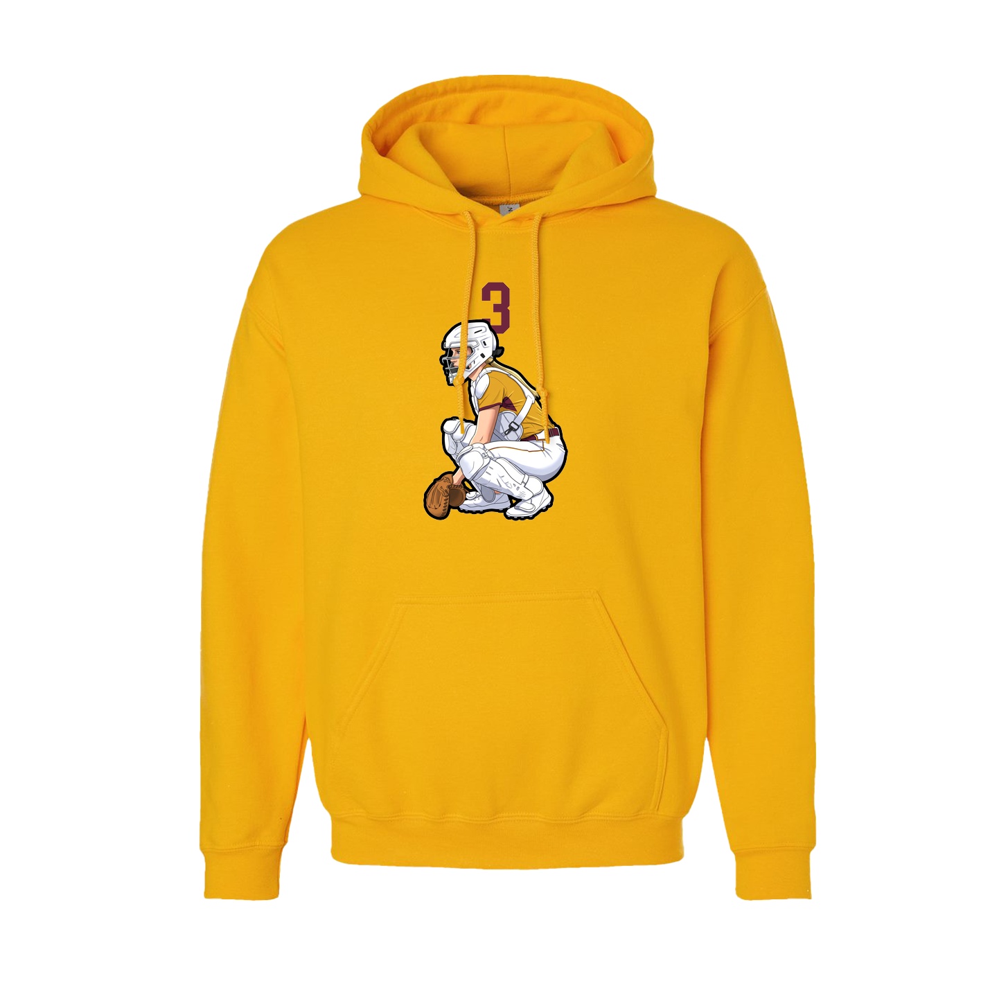 Youth Hoodie — Number Top in Gold
