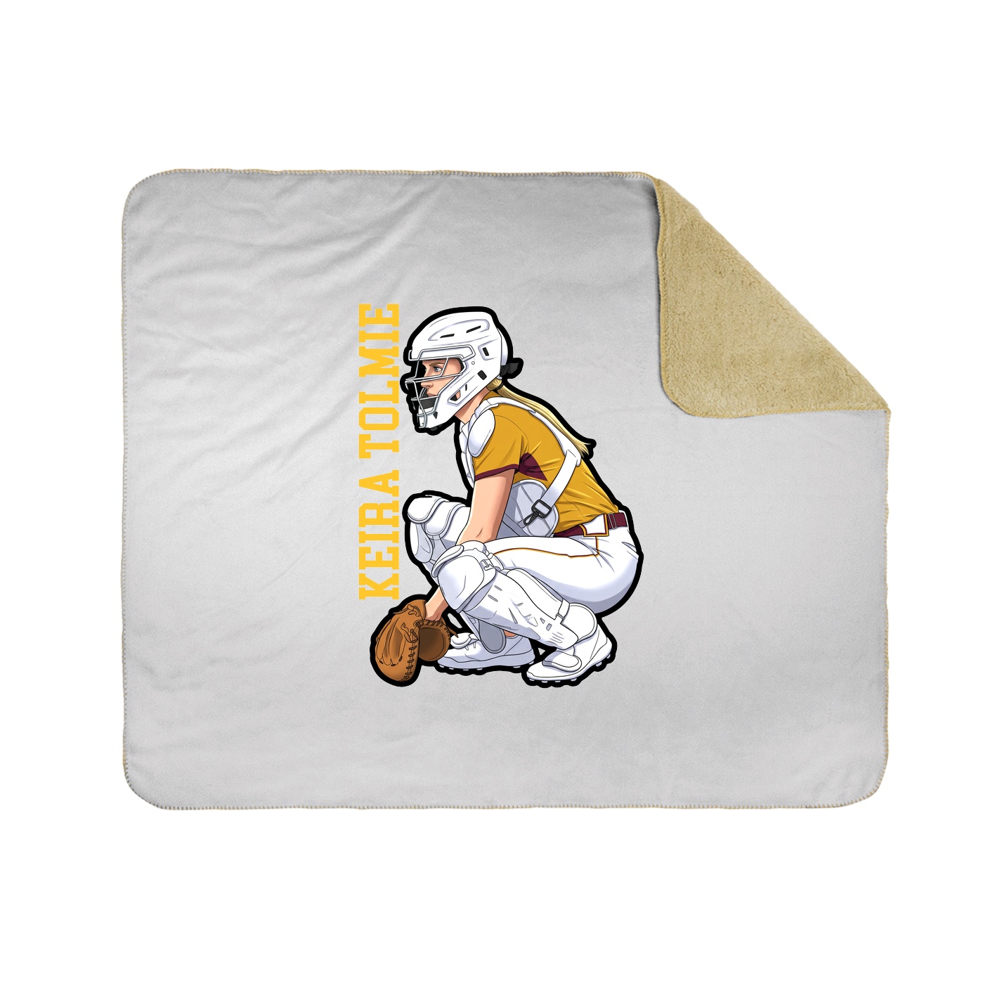 Throw Blanket — Name Vertical in White
