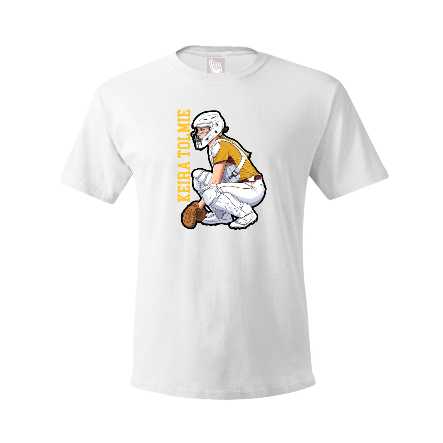 Youth Tee — Name Vertical in White