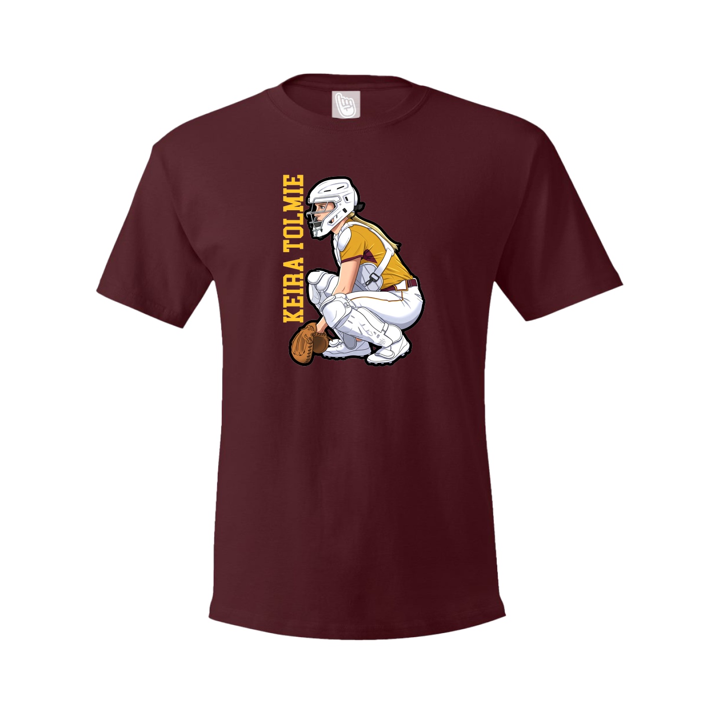Youth Tee — Name Vertical in Maroon