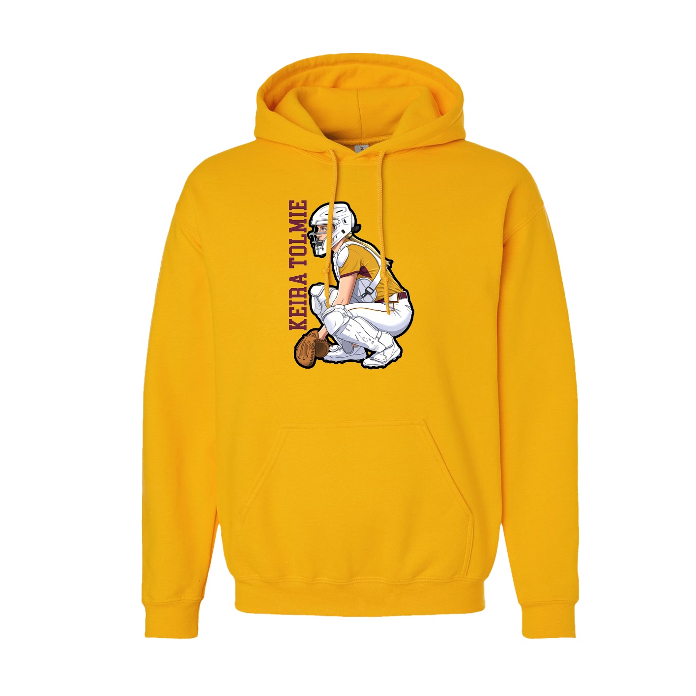 Youth Hoodie — Name Vertical in Gold