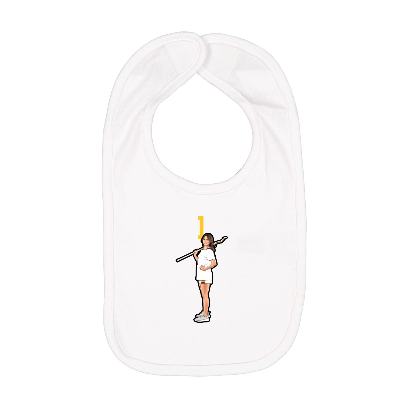 Infant Bib — Number Top in White