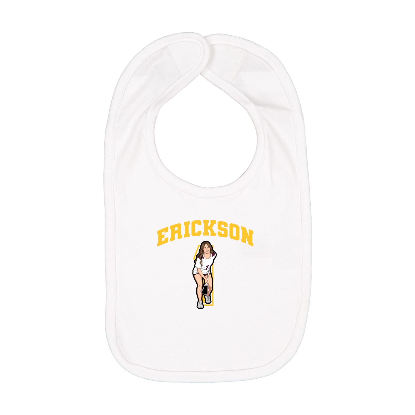 Infant Bib — Number in White