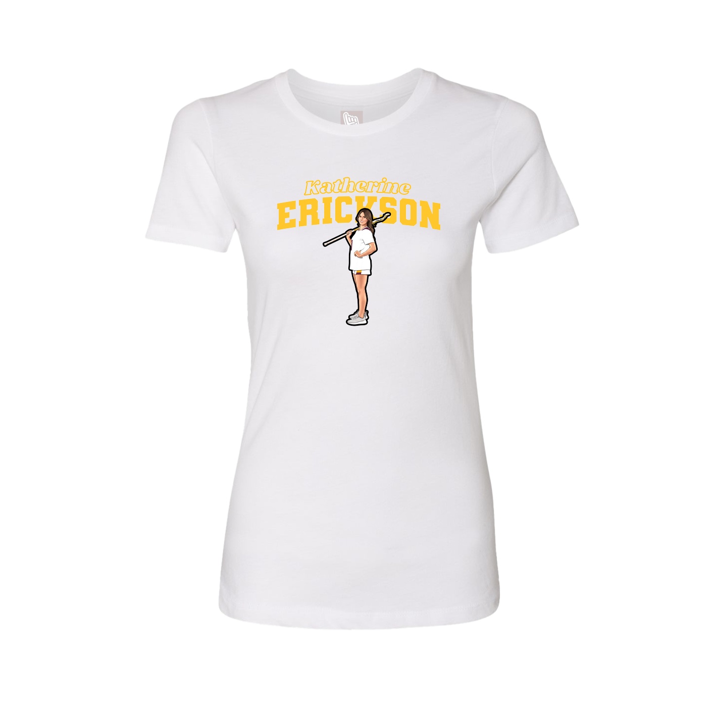 Fitted Women's Tee — Name Arch in White