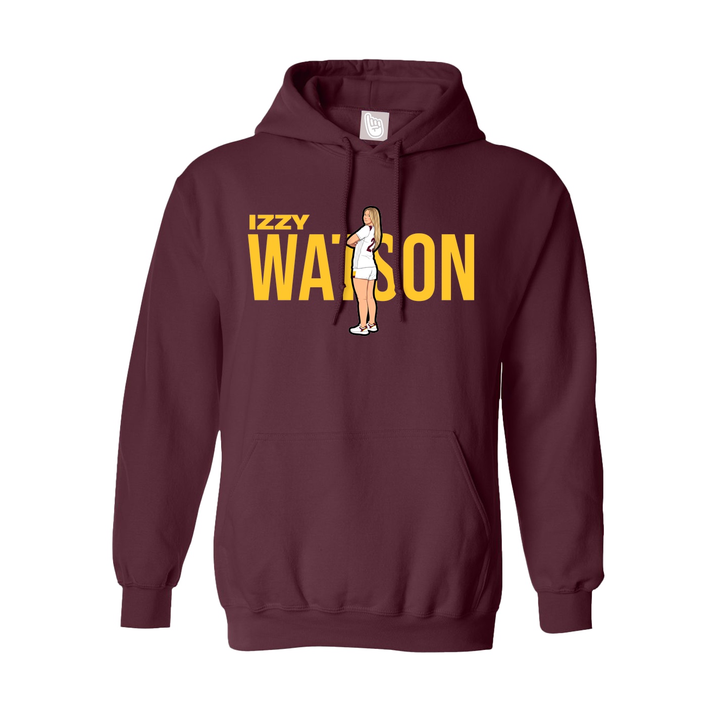 Hoodie — Player Name in Maroon
