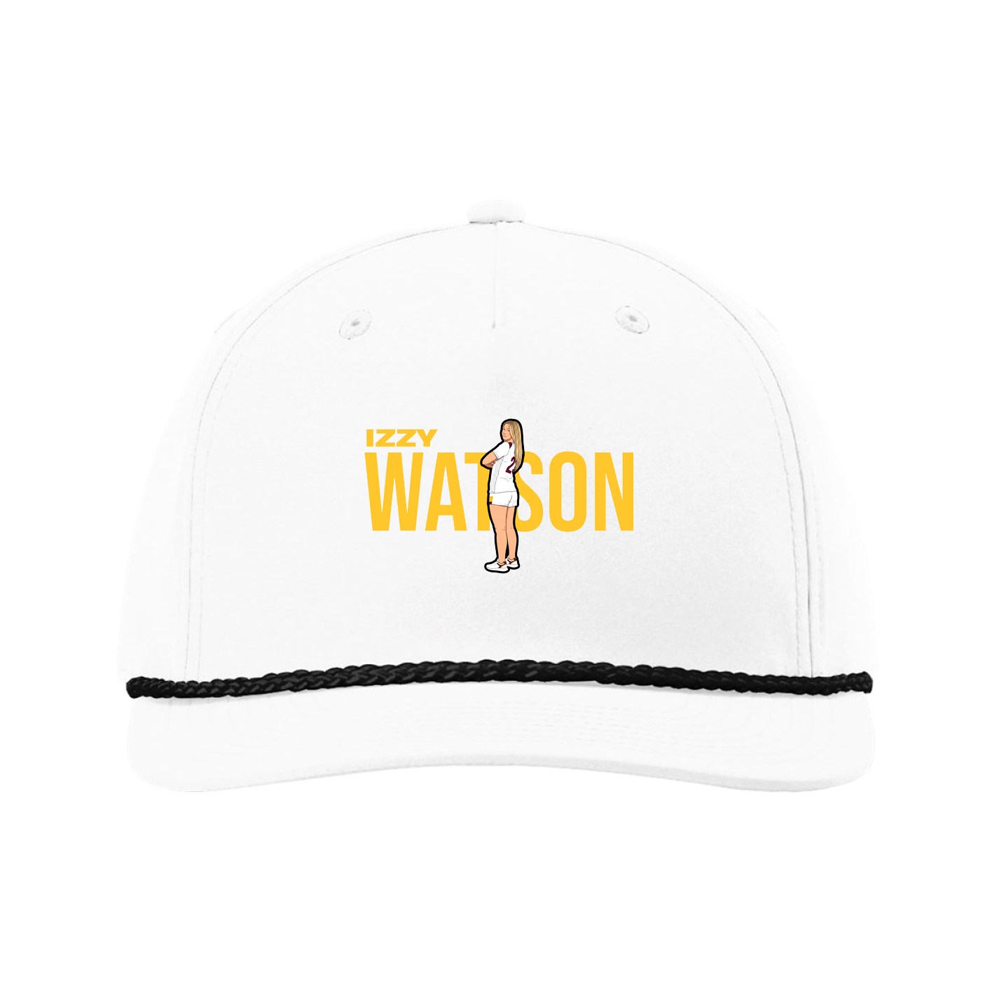 Five-Panel Classic Rope Cap — Player Name in White
