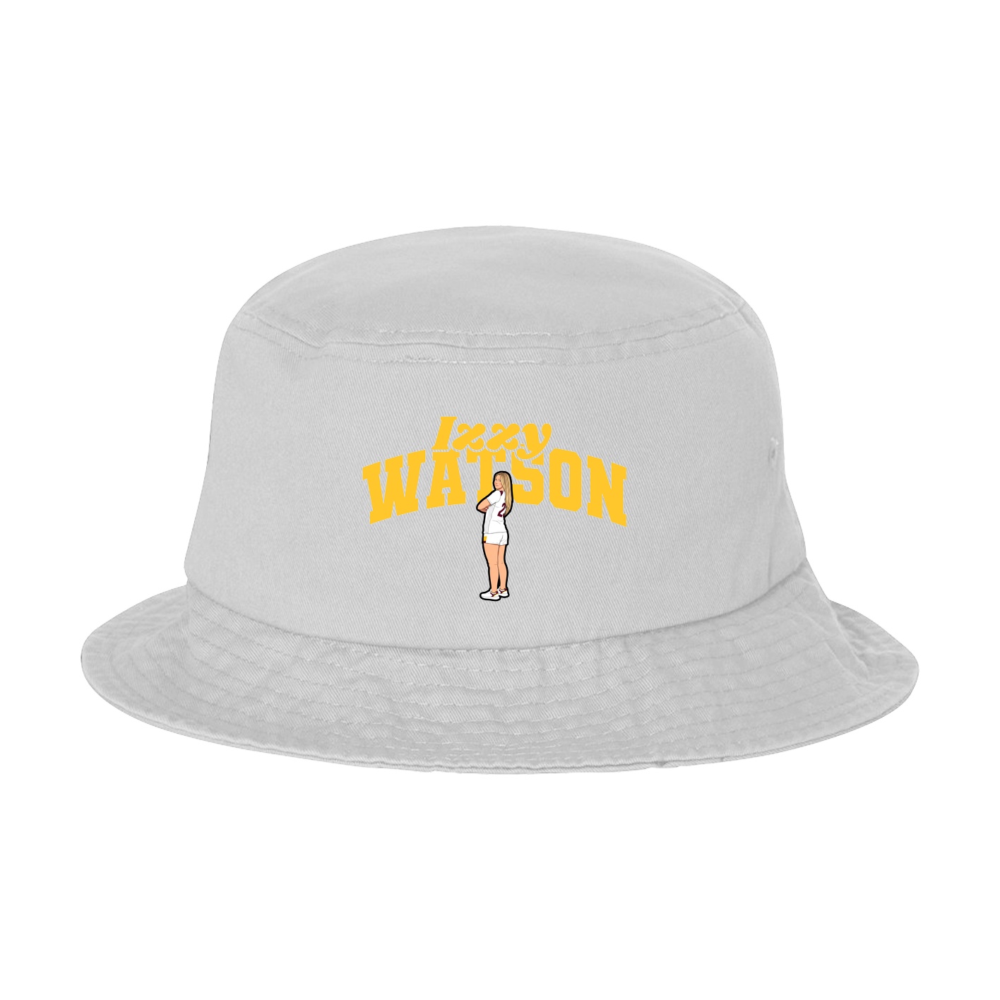 Bucket Cap — Signature Arch in White