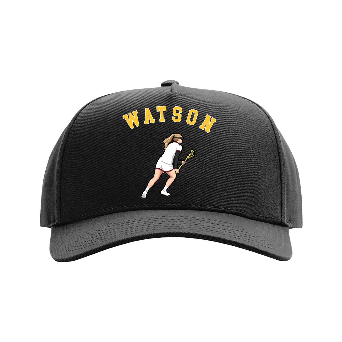Full Fabric Five-Panel Champ Cap — Shirsey Arch in Black