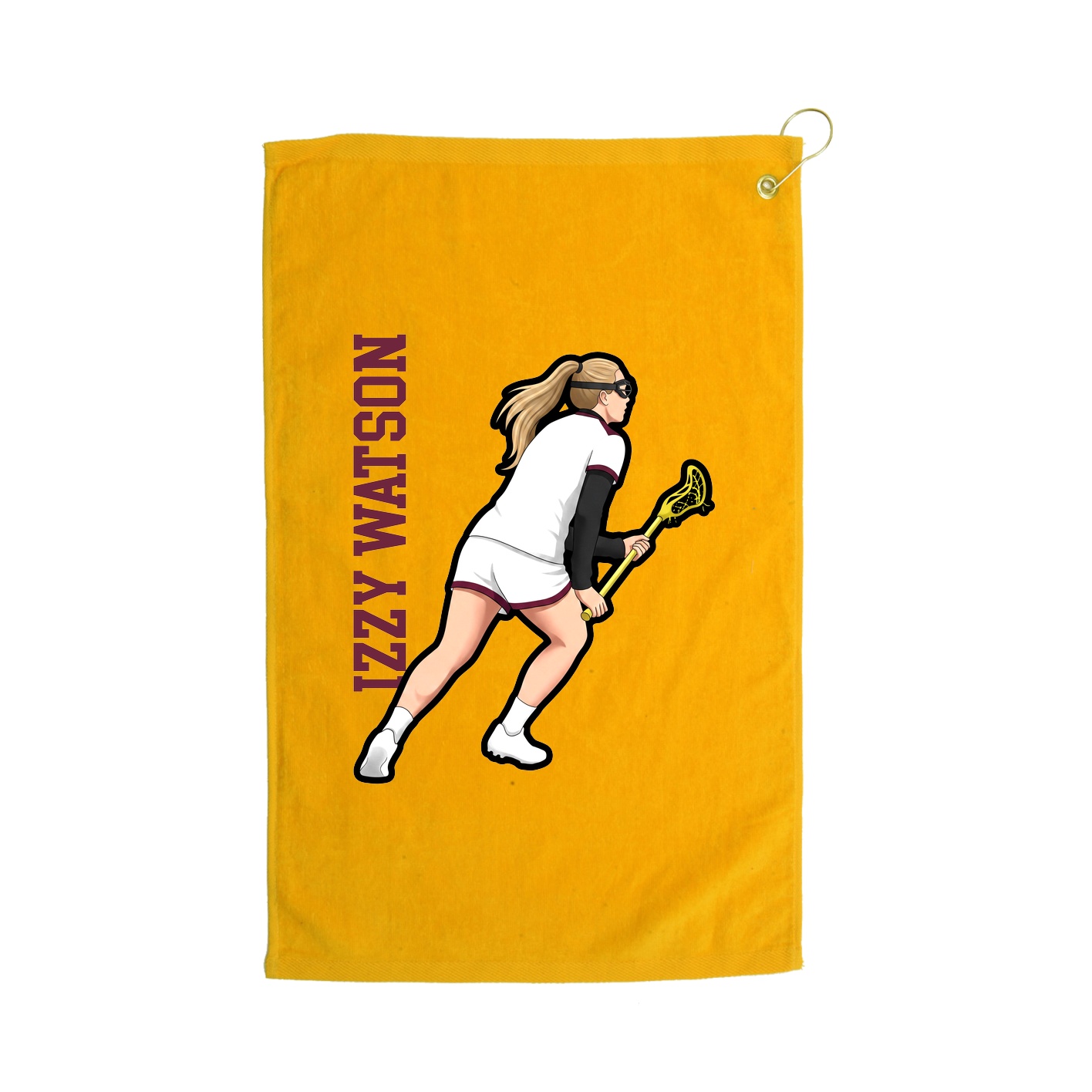 Golf Towel — Name Vertical in Gold