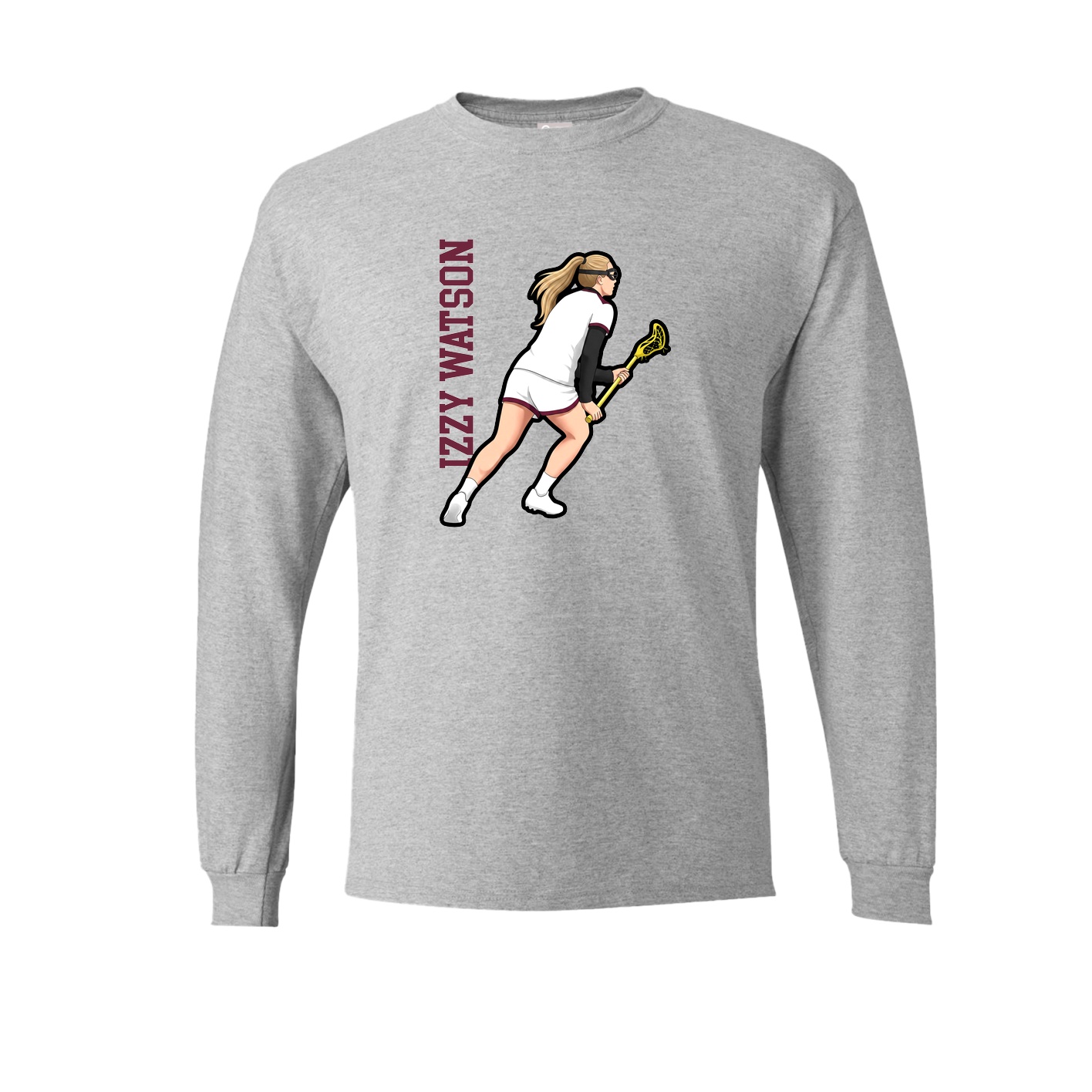 Long Sleeve Tee — Name Vertical in Grey