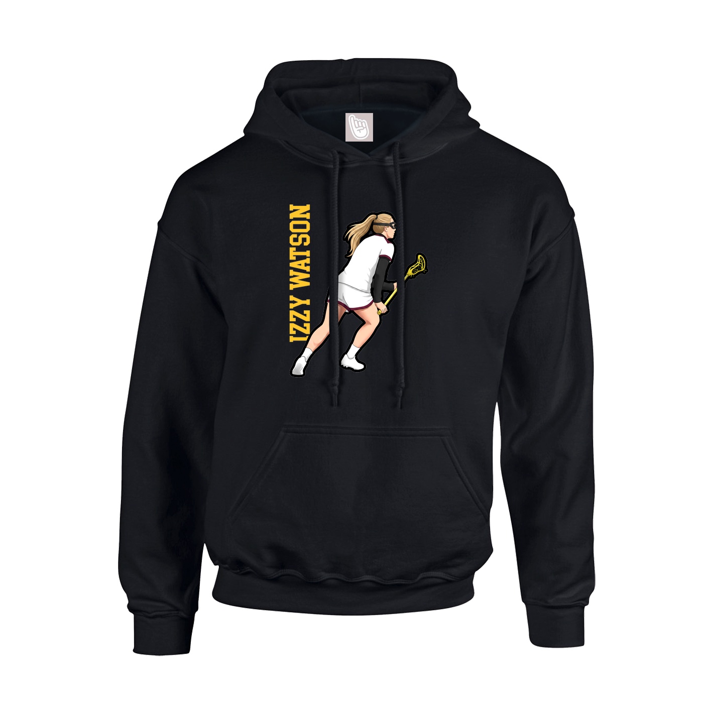Youth Hoodie — Name Vertical in Black