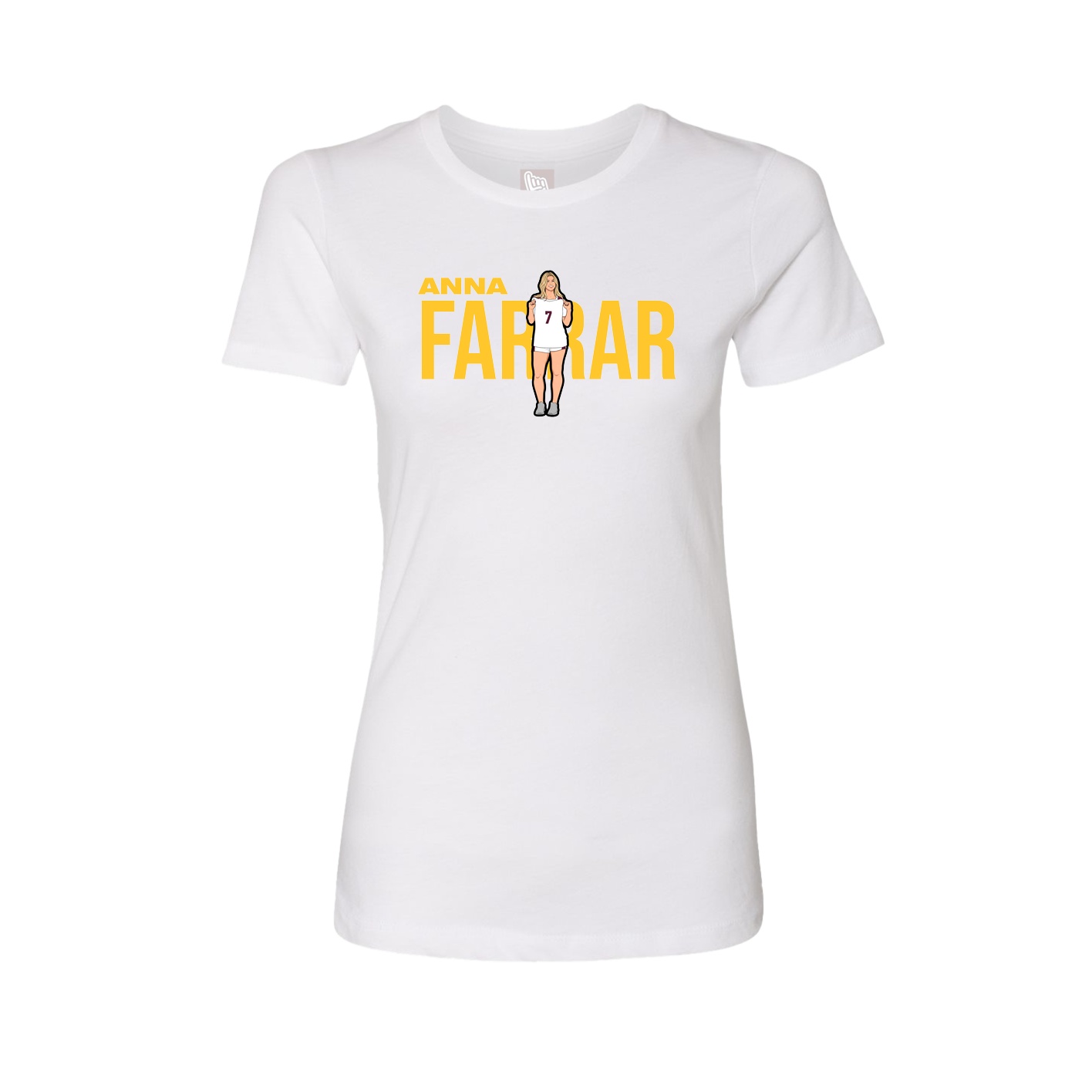 Fitted Women's Tee — Player Name in White