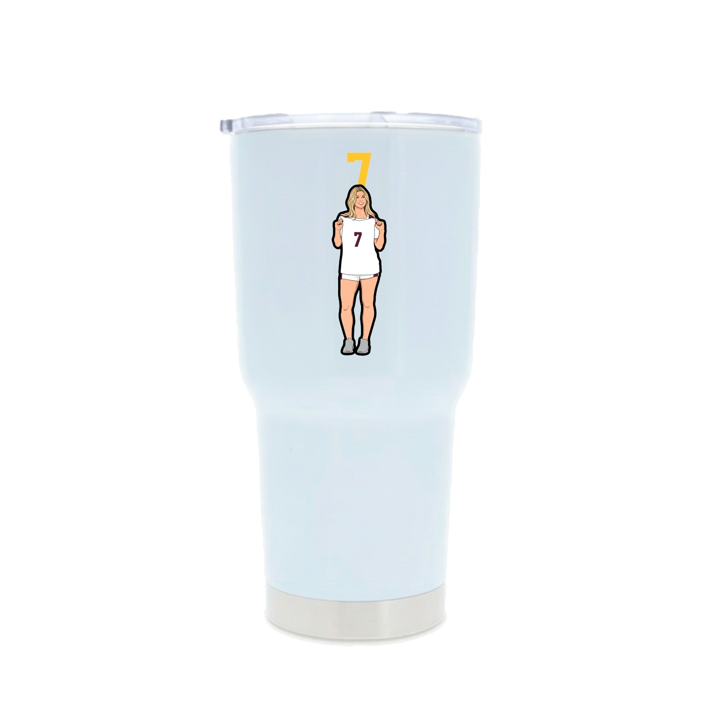 30oz Stainless Steel Tumbler — Number Top in White