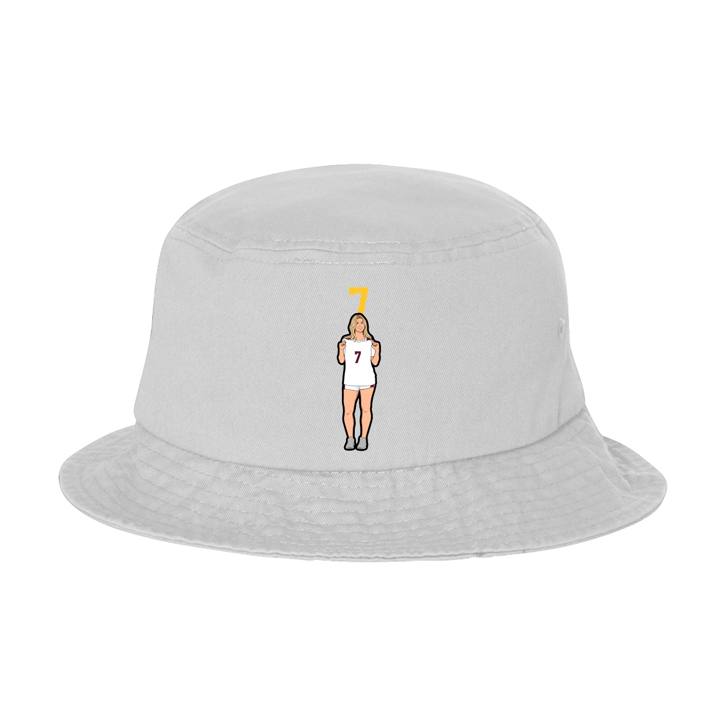 Bucket Cap — Number Top in White
