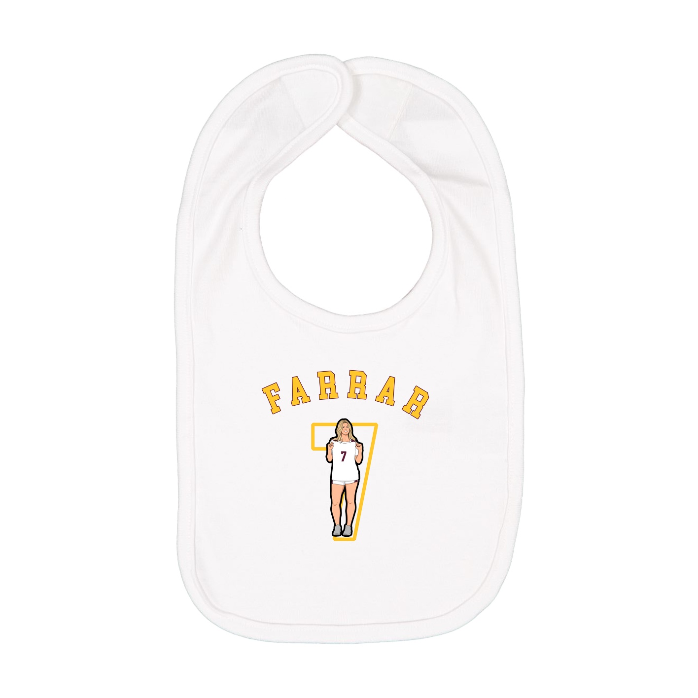 Infant Bib — Shirsey Arch in White
