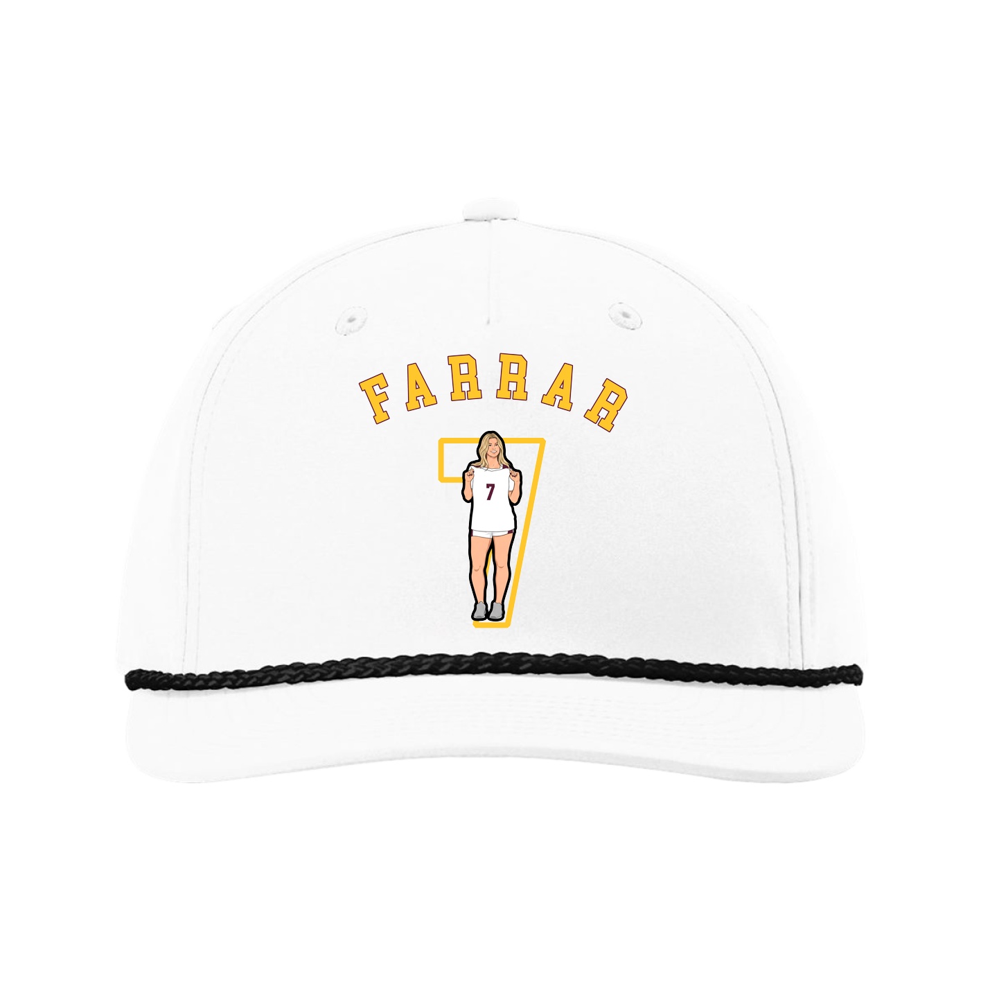 Five-Panel Classic Rope Cap — Shirsey Arch in White