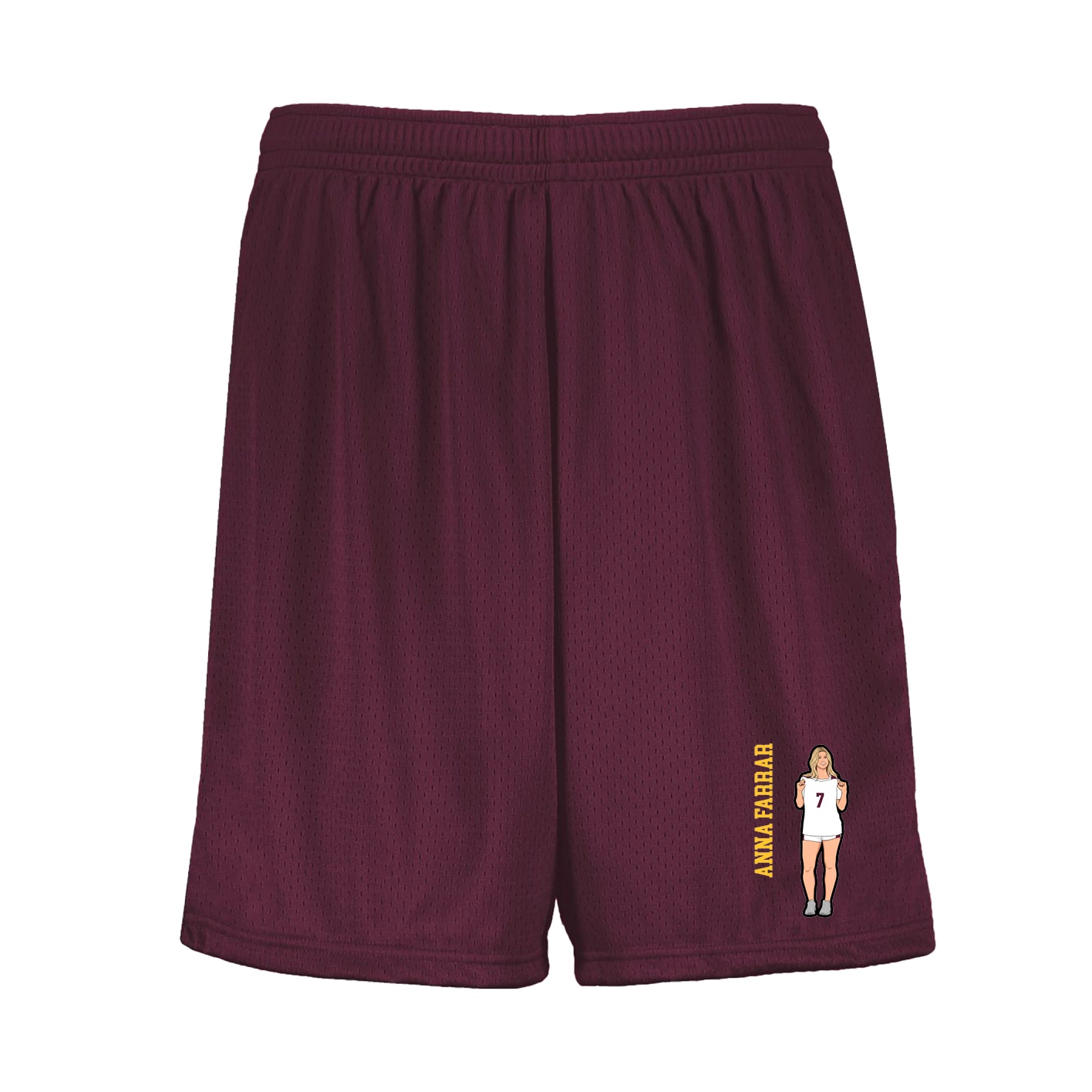Shorts — Name Vertical in Maroon