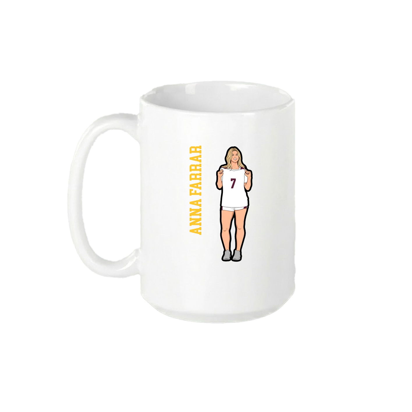 15oz Coffee Mug — Name Vertical in White