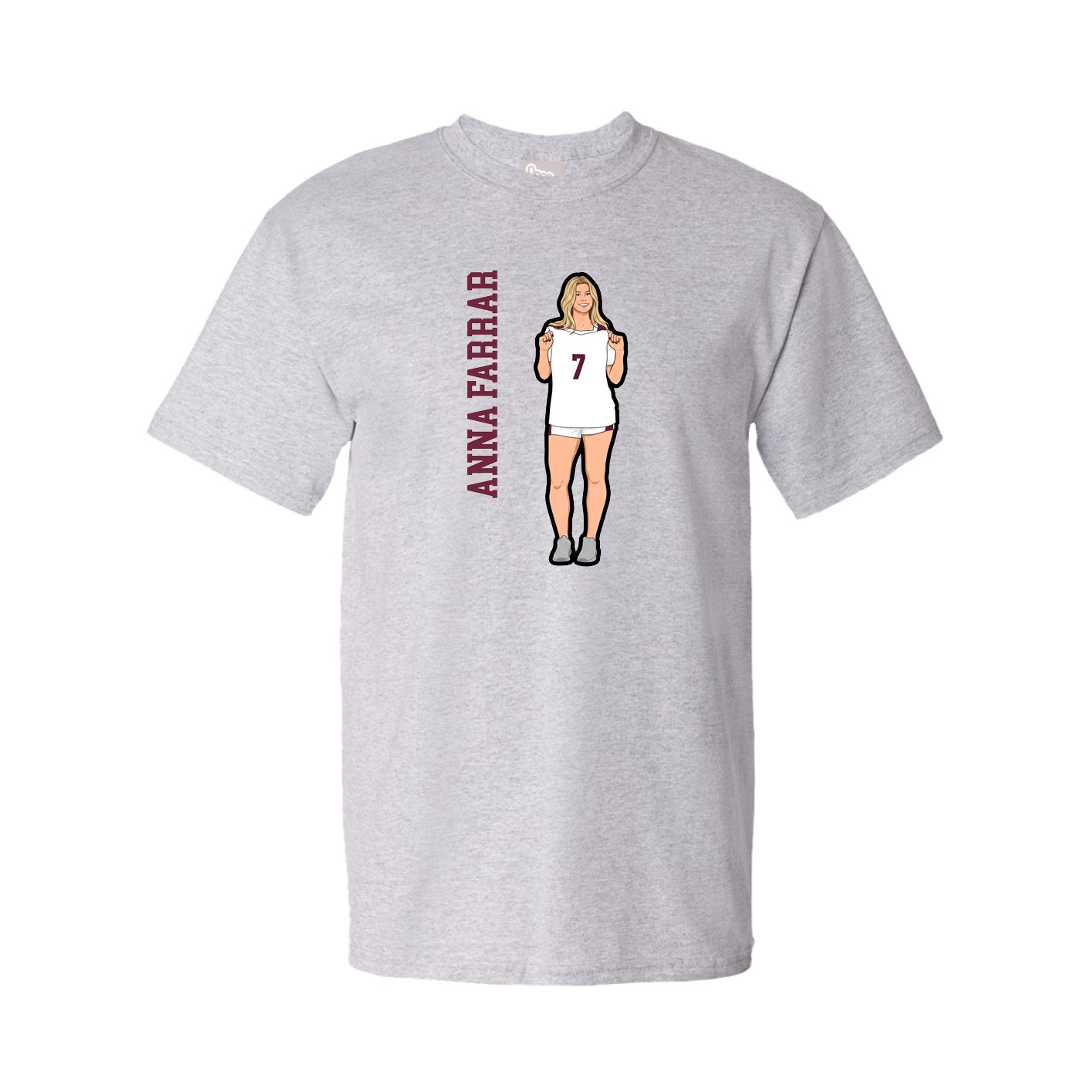 Youth Tee — Name Vertical in Grey