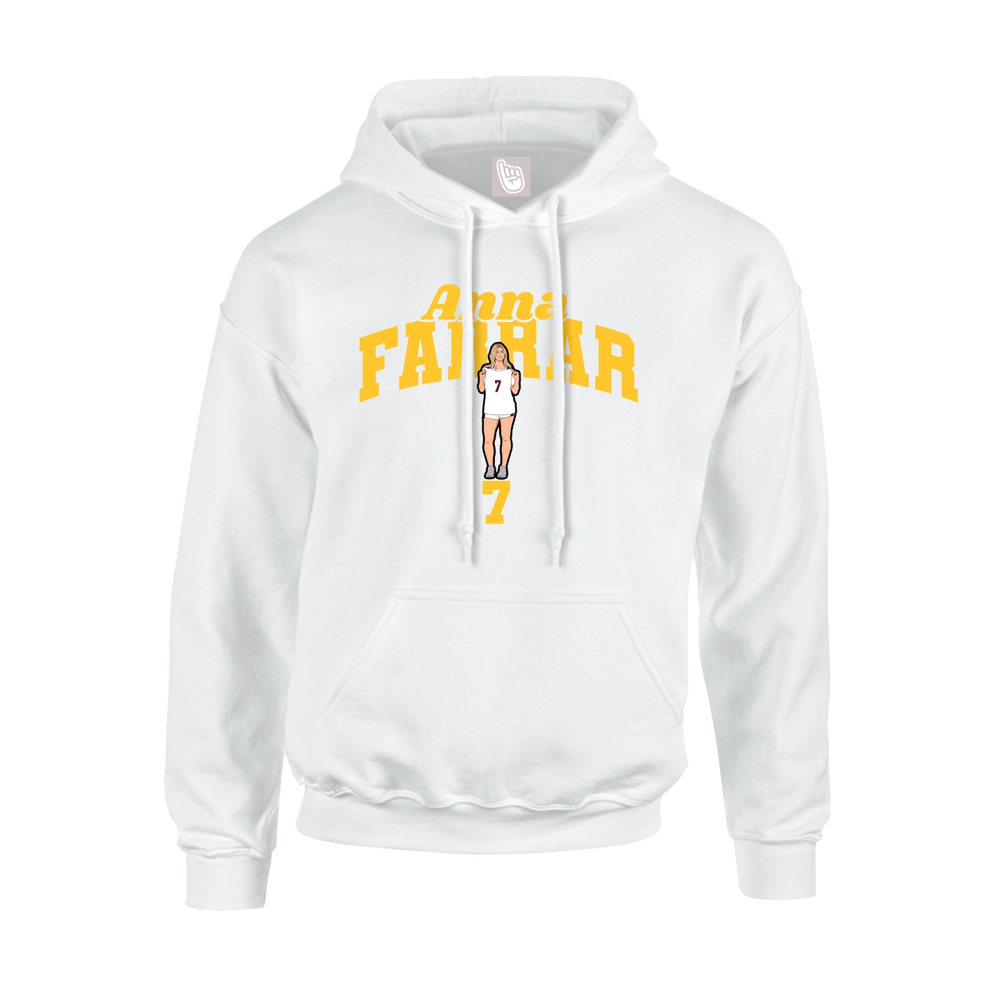 Youth Hoodie — Signature Arch in White