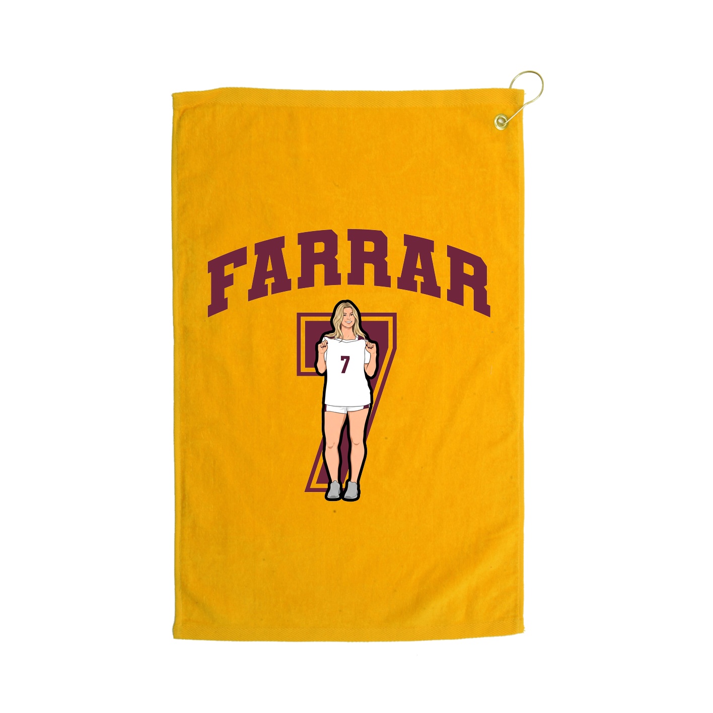 Golf Towel — Number in Gold