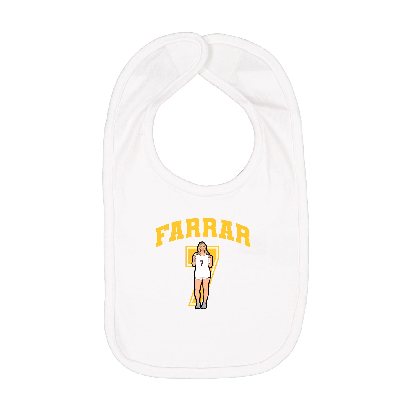 Infant Bib — Number in White