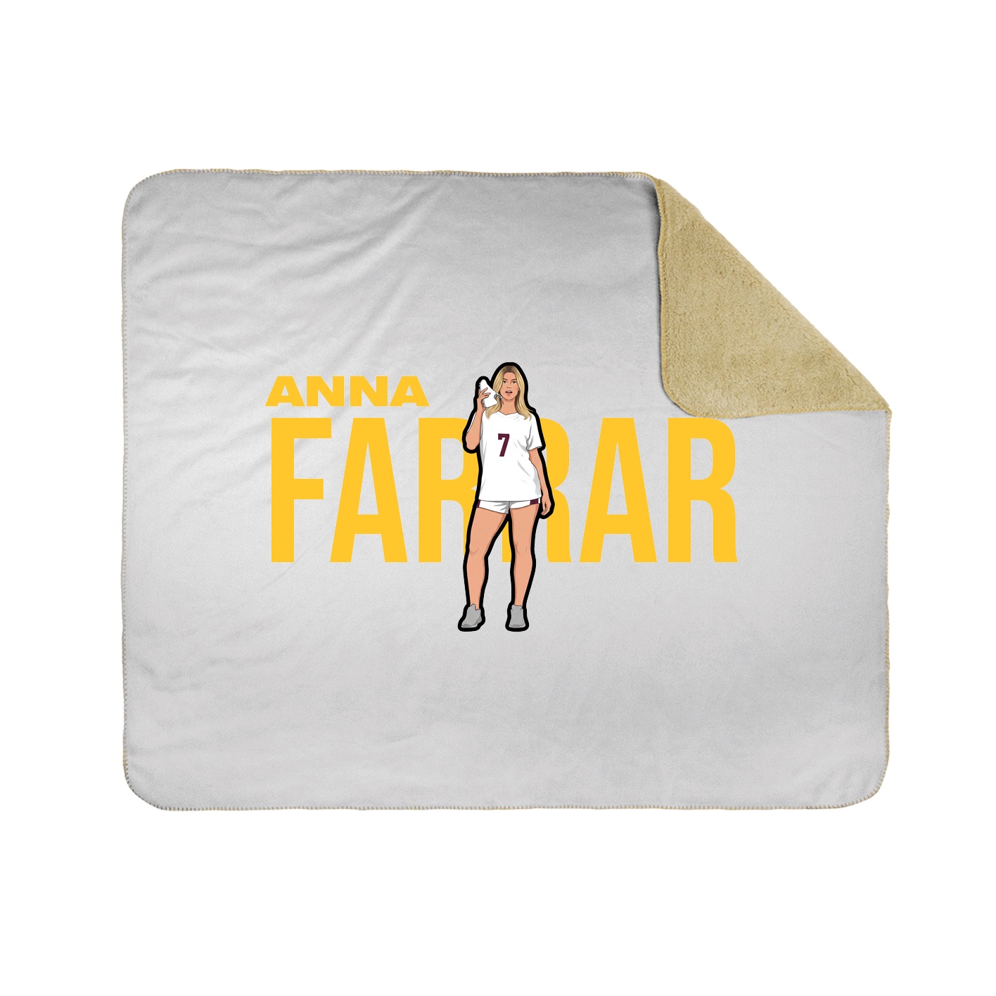Throw Blanket — Player Name in White