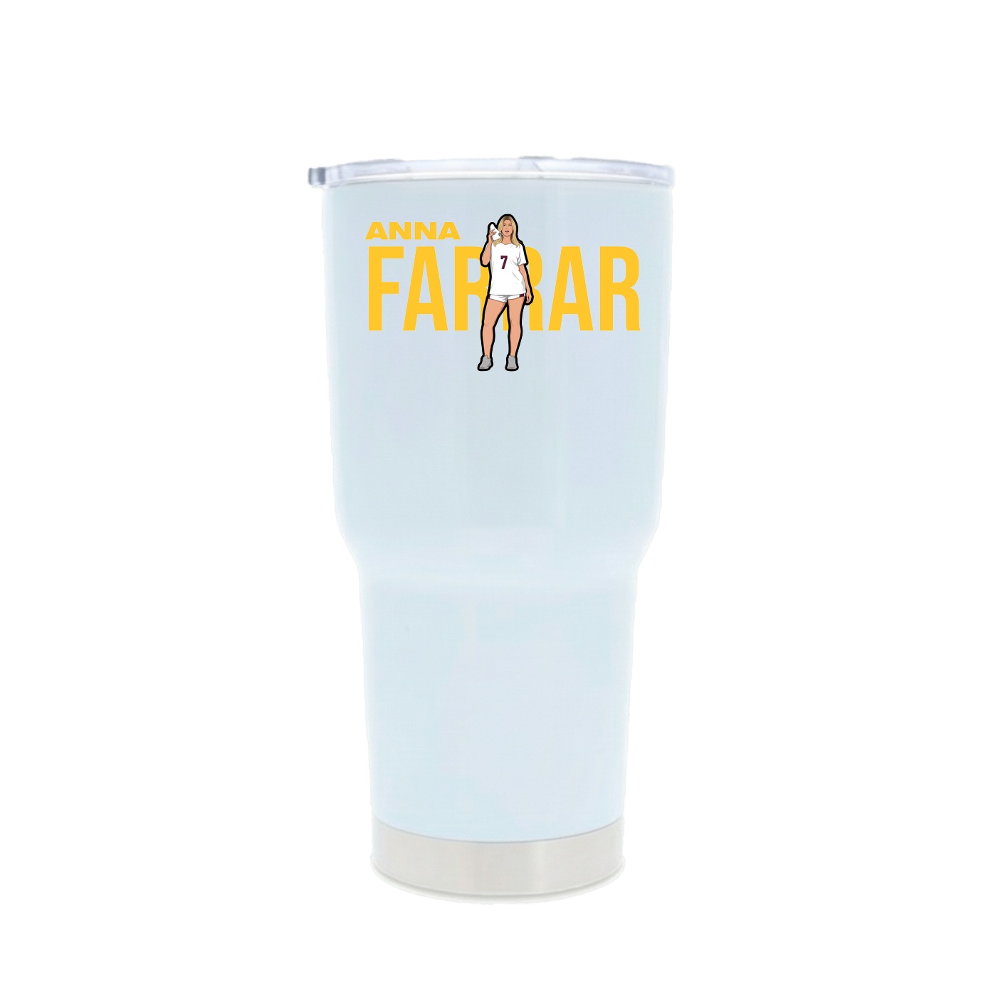 30oz Stainless Steel Tumbler — Player Name in White