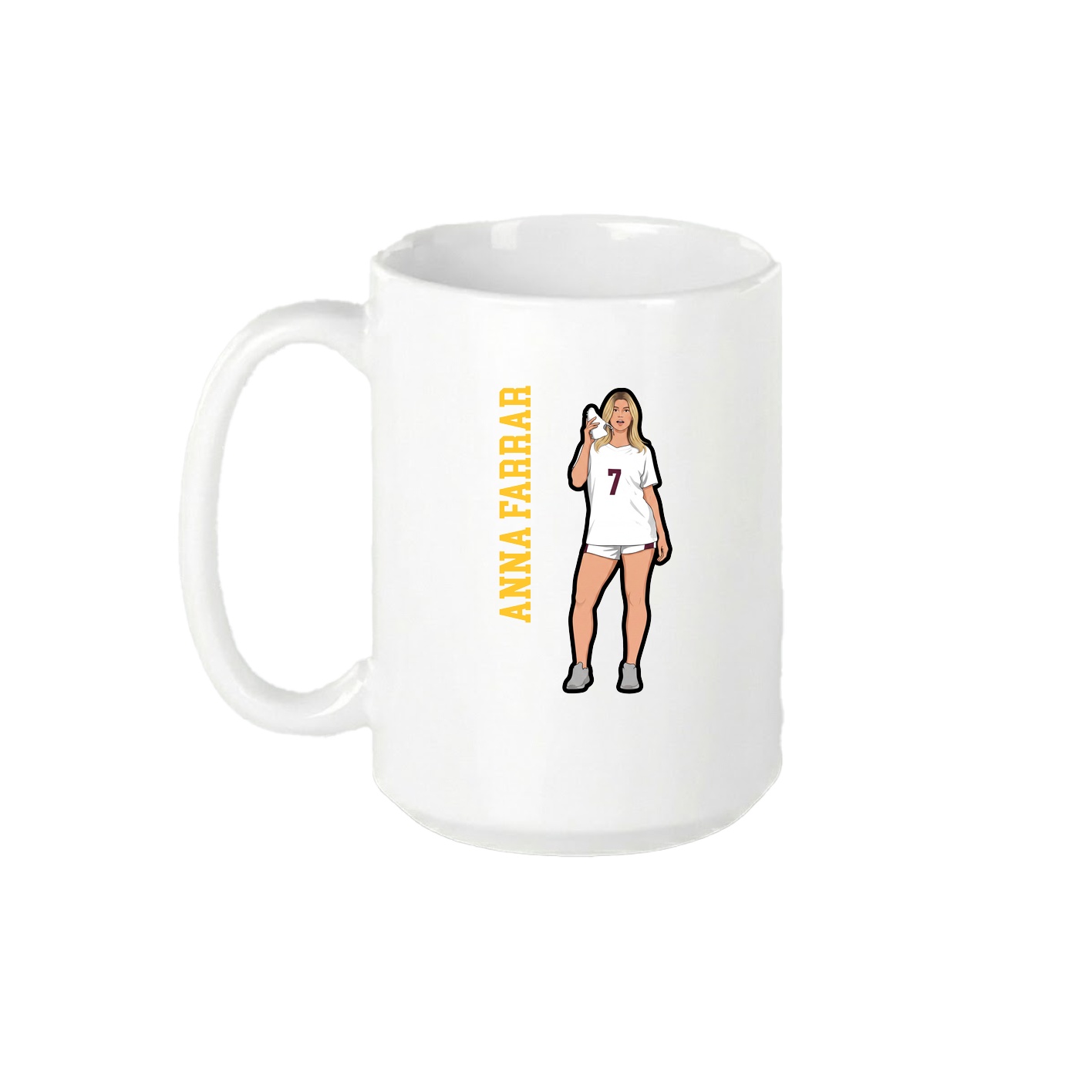 15oz Coffee Mug — Name Vertical in White